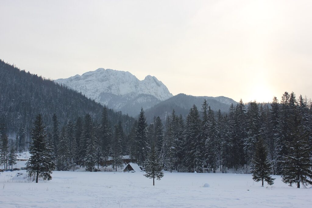 Giewont and the Tatra Mountains in winter, Zakopane